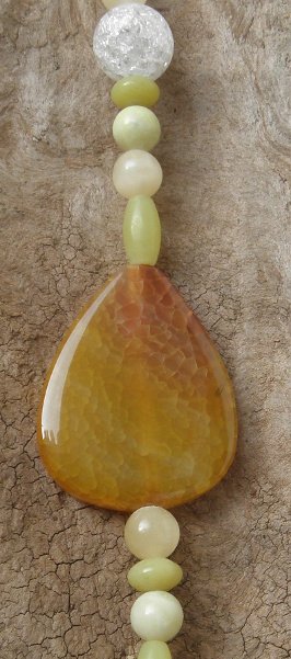 Edelstein-Kette mit Bergkristall, Jade, Citrin und Achat – Bild 3