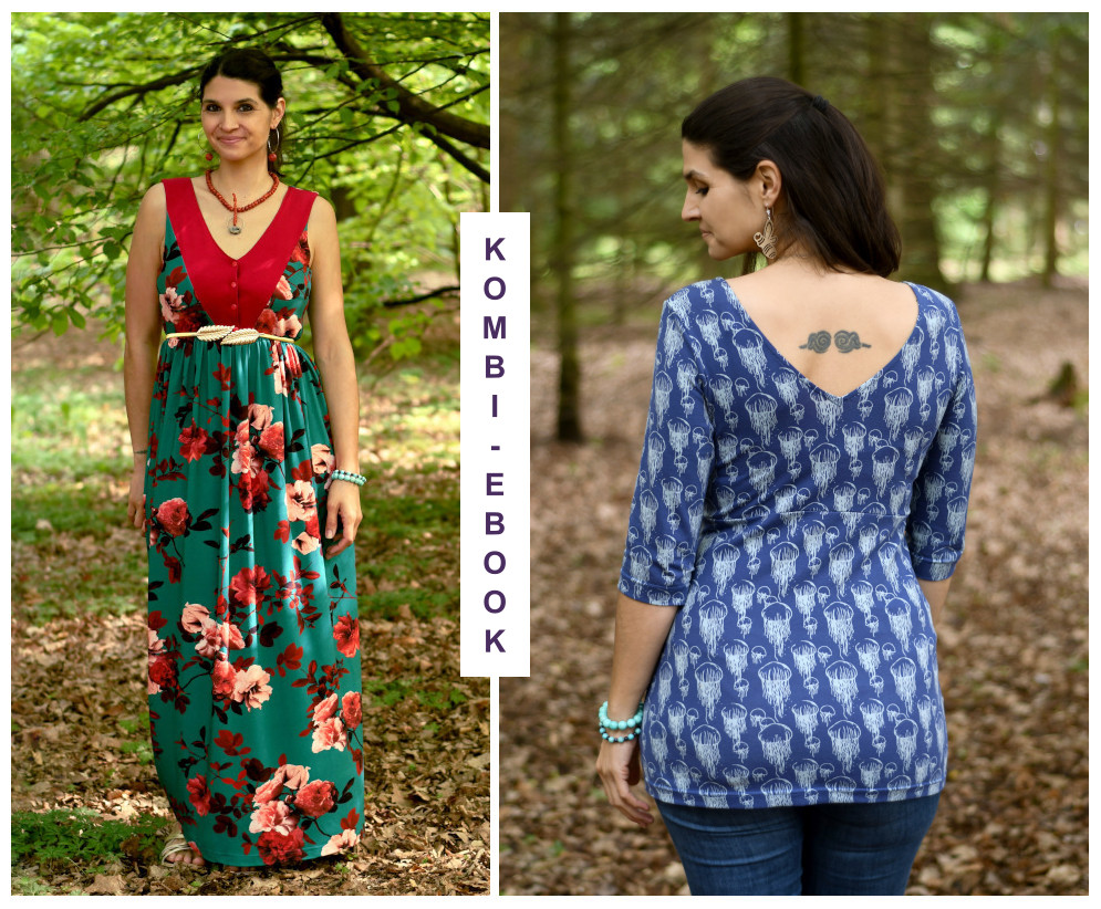 V-Neck-Dress Kombi Paket (mit und ohne Ärmel) Größe 32-50