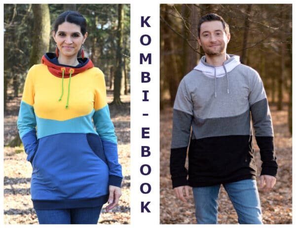 Kombi Paket Bow-Cut-Hoodie Women und Bow-Cut-Hoodie MEN (Größen 32-50, XS-XXL)