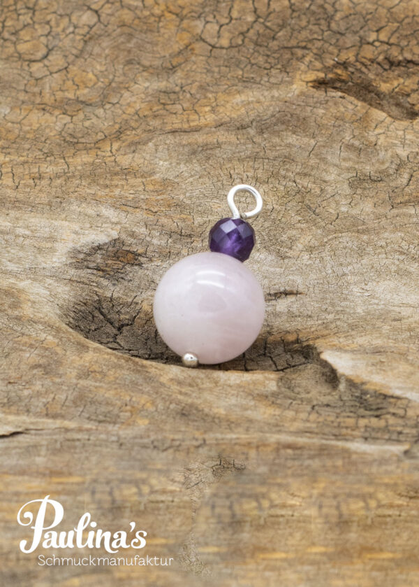 Rosenquarz und Amethyst-Anhänger für Heilkreis-Halskette