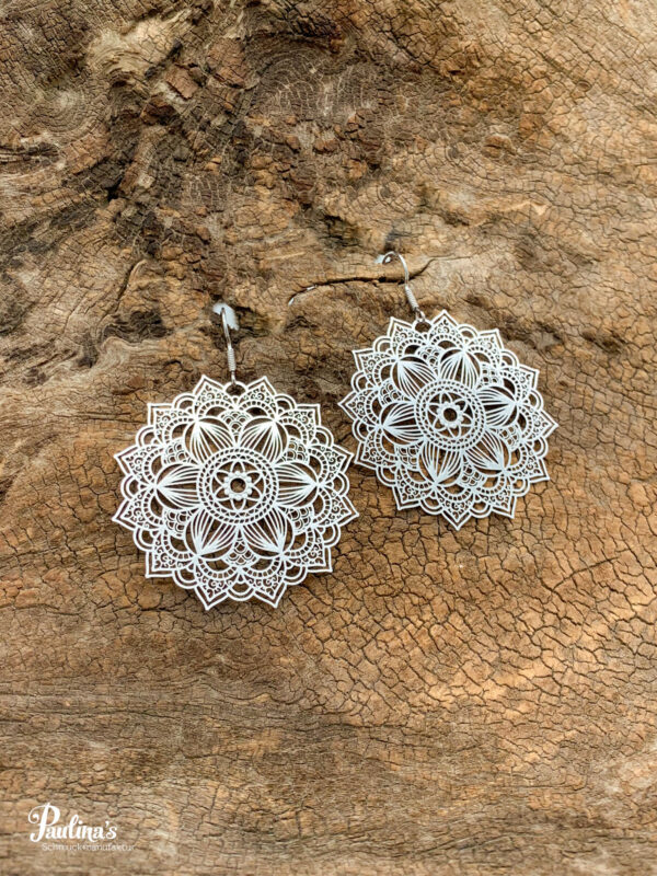 Basis-Energie-Ohrgehänge Eisen dünn Mandala Blume